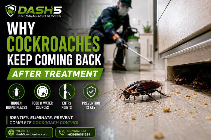 Understanding why cockroaches keep returning after pest control treatment